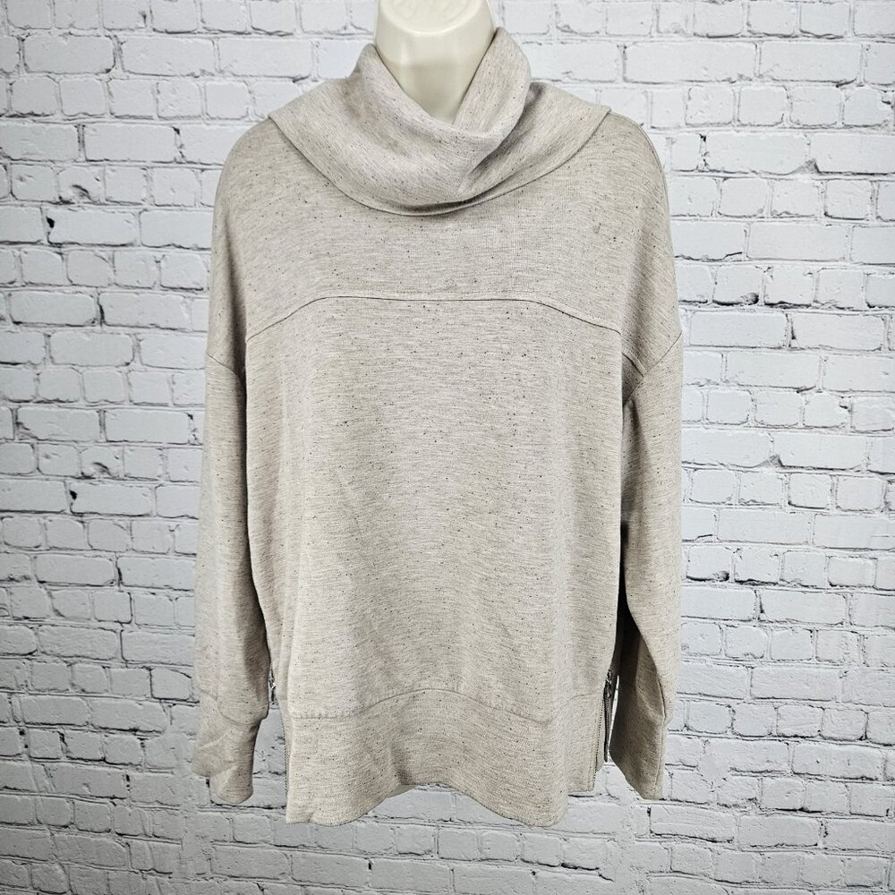 Varley Taupe Doublesoft Priya Longline Sweat  Pullover Sweatshirt Small S